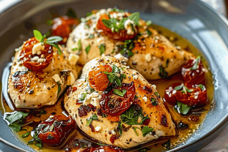 Feta Baked Chicken with Sun-Dried Tomatoes
