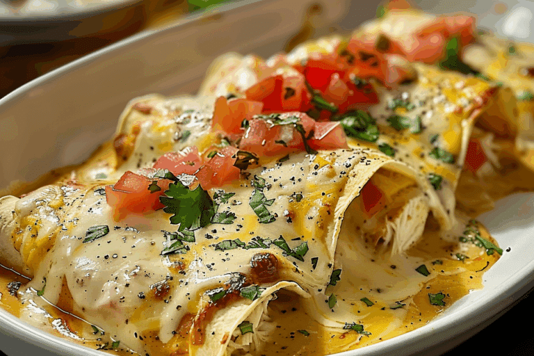 Queso Chicken Enchiladas