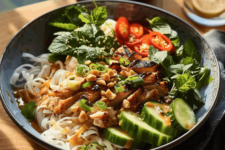 Thai Peanut Chicken Noodle Bowls