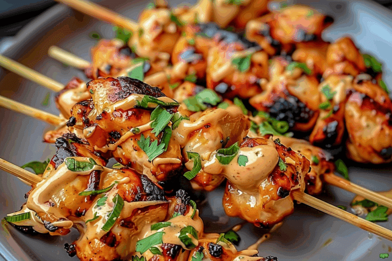 Air Fryer Bang Bang Chicken Skewers