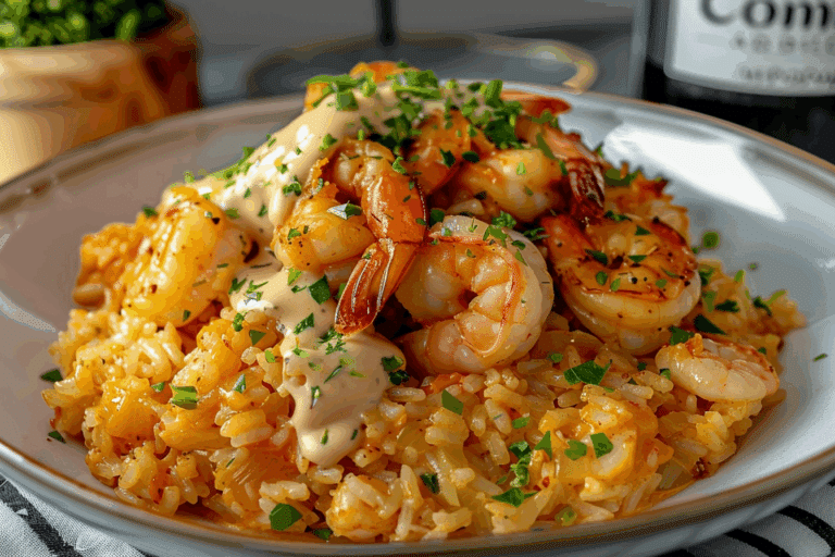 Cheesy Chicken & Shrimp Rice