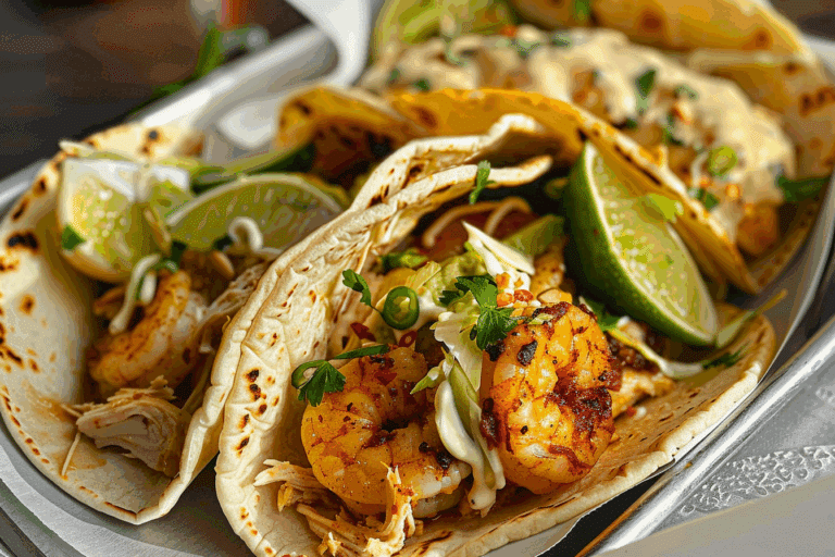 Chicken Ranch Tacos with Shrimp