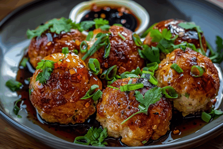 Easy Thai Baked Chicken Meatballs