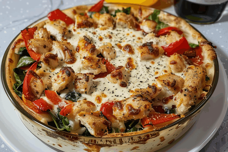 Garlic Parmesan Chicken Pizza Bowl