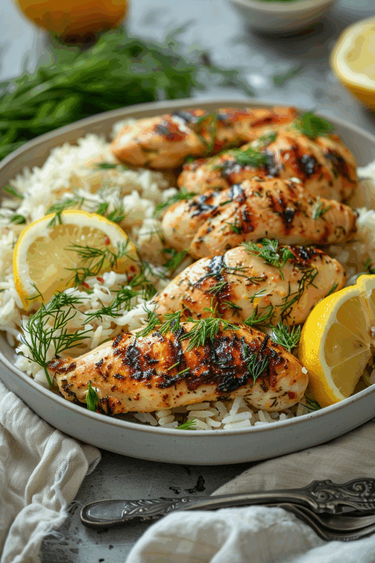 Greek Chicken and Lemon Rice