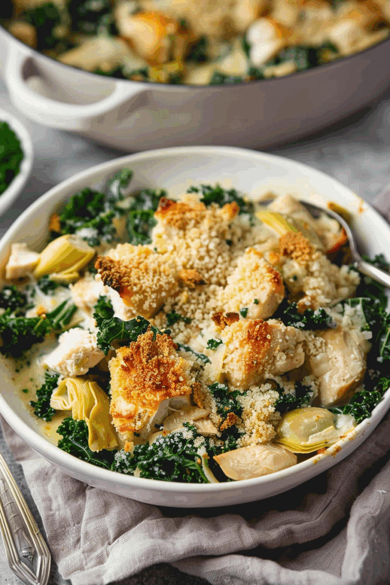 Kale and Artichoke Chicken Casserole
