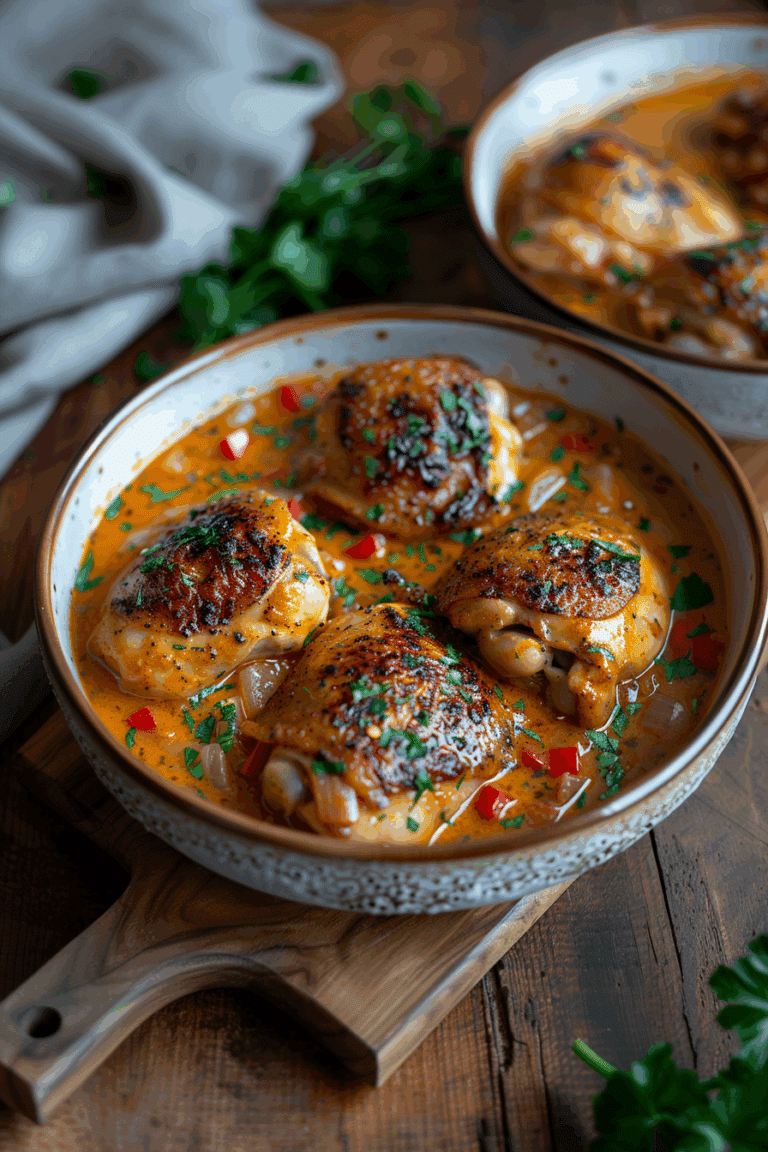 Luscious Paprika Cream Chicken Thighs