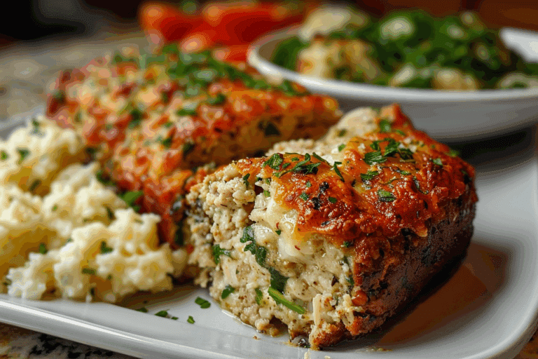 Melt-in-Your-Mouth Garlic Parmesan Chicken Meatloaf