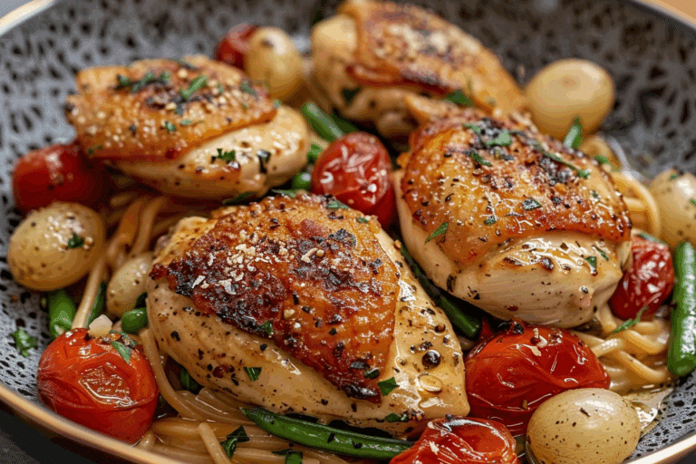 " One-Pan Creamy Parmesan Tuscan Chicken "