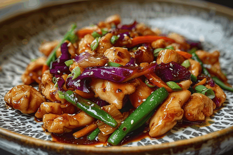 Quick & Savory Stir-Fried Chicken with Crispy Cabbage