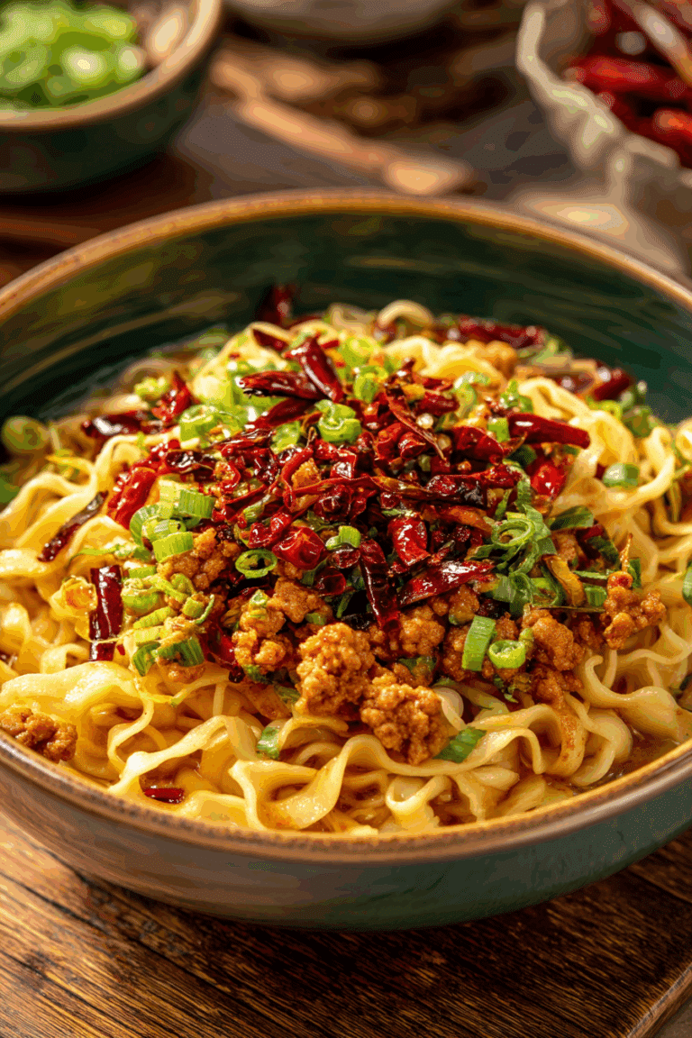 Chili Crisp Ground Chicken Noodle Bowls