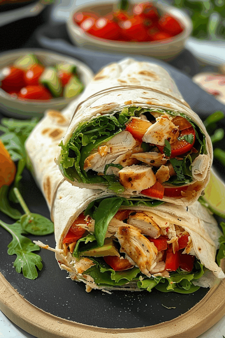 Healthy homemade chicken wraps