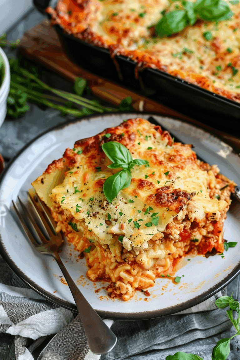KETO CHICKEN PARMESAN CASSEROLE