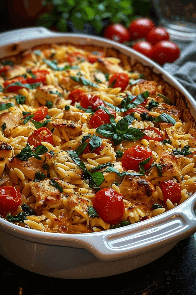 Mediterranean Chicken Orzo Casserole