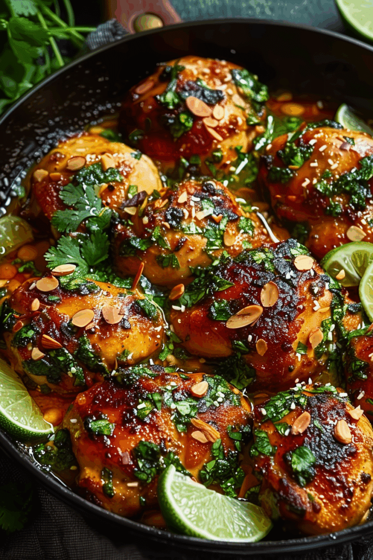 Spicy Lime Coconut Chicken with Toasted Almonds