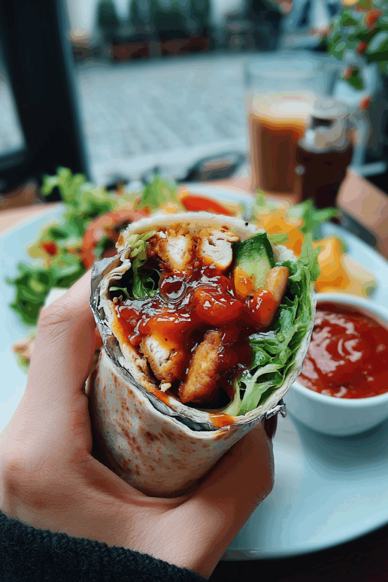 Sweet chilli chicken salad wrap