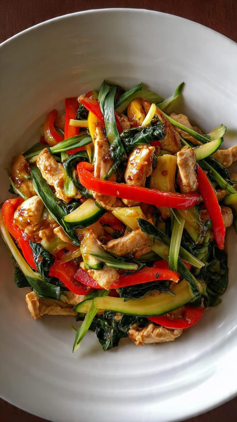 Miso-Glazed Chicken Stir Fry with Wild Garlic & Crisp Vegetables