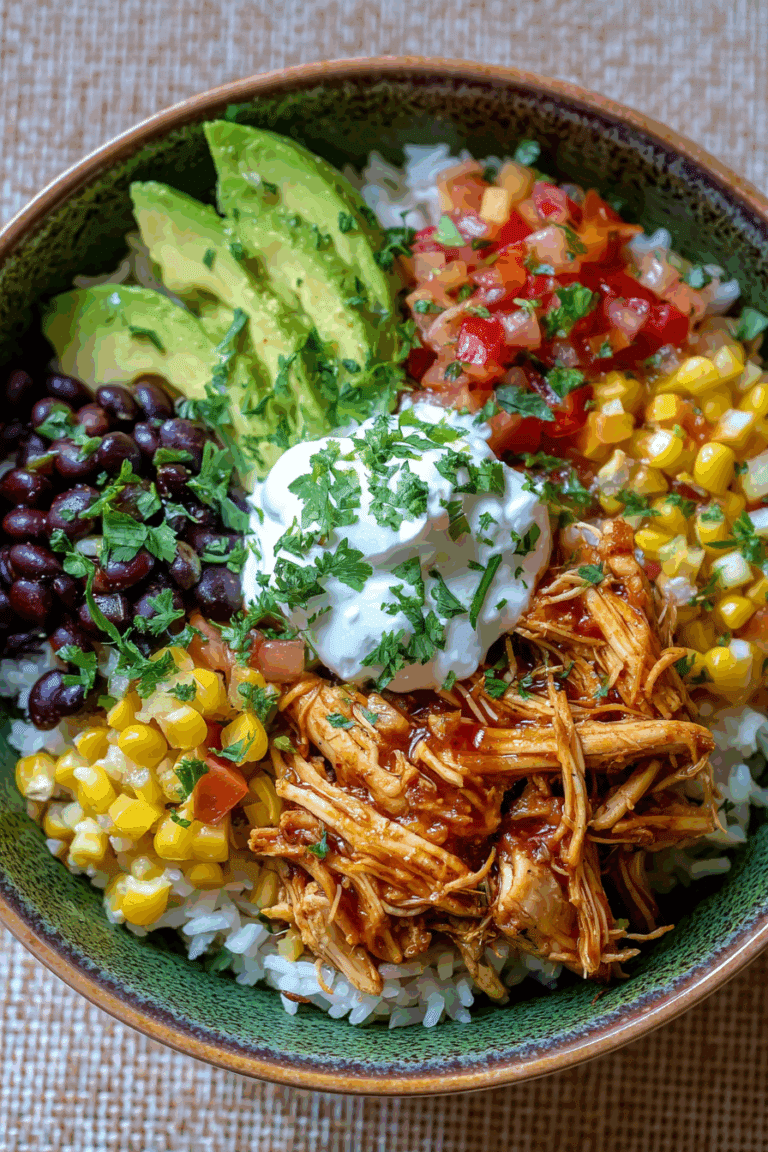 Slow Cooker Chipotle chicken bowl