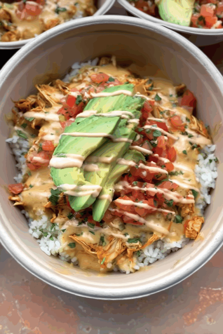 Queso chicken & rice bowl