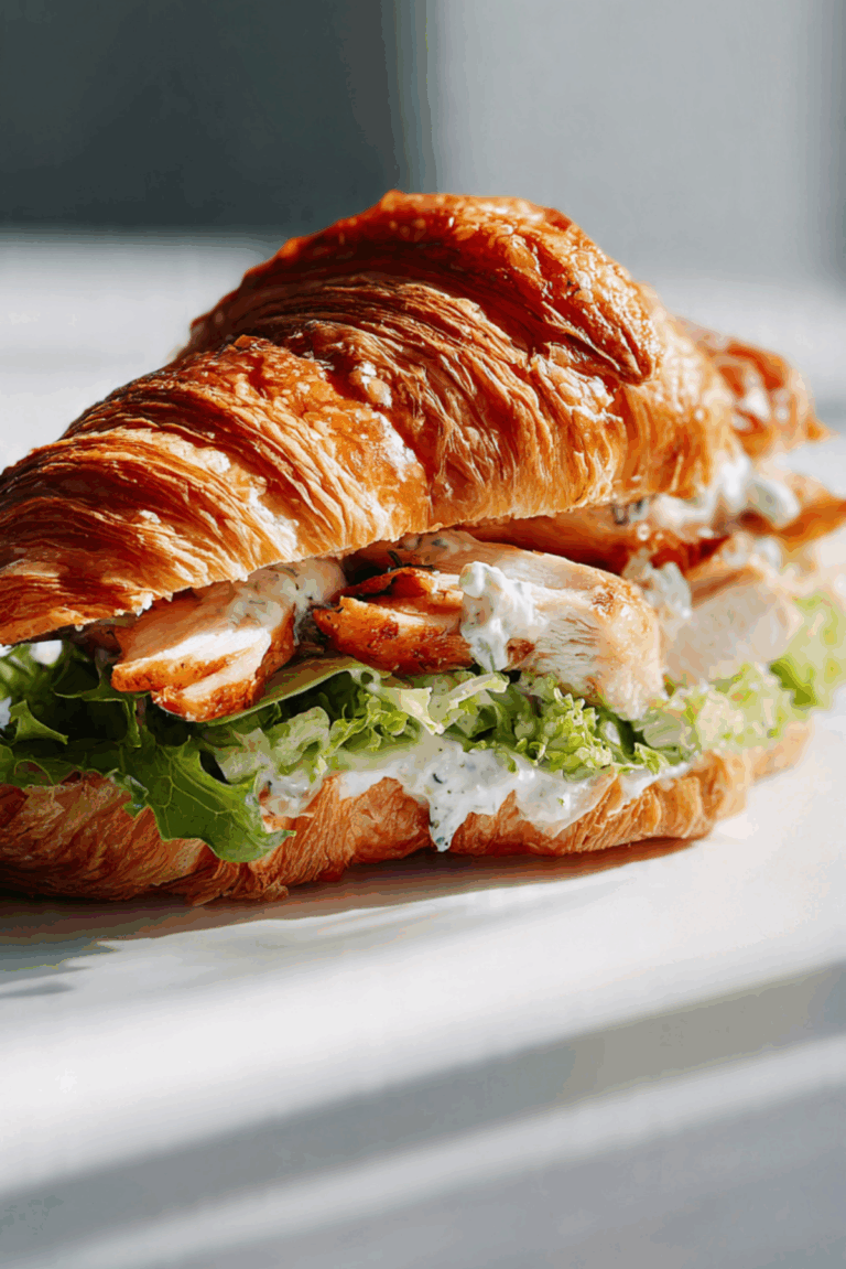 Caesar Salad Chicken Croissant Sandwich