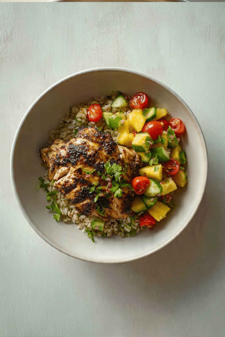 Caribbean Jerk Chicken with Pineapple Salsa