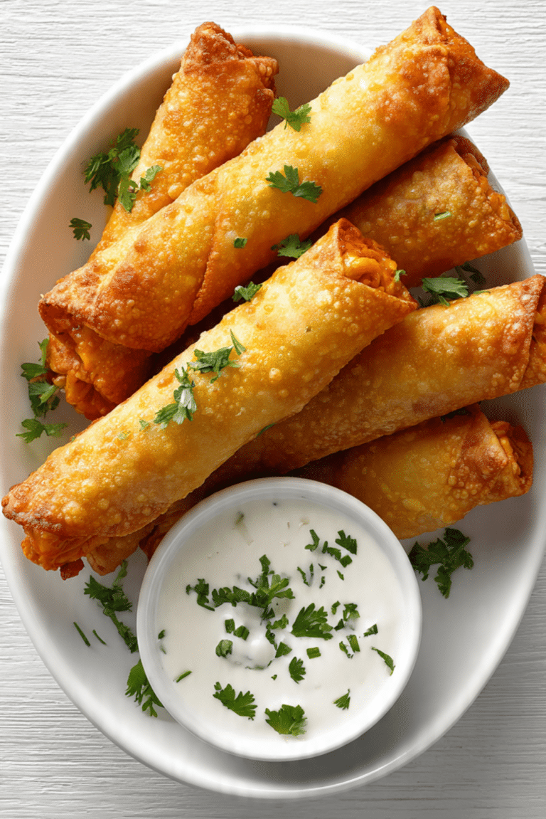 Mega Crispy Fried Buffalo Cheese Taquitos with Ranch