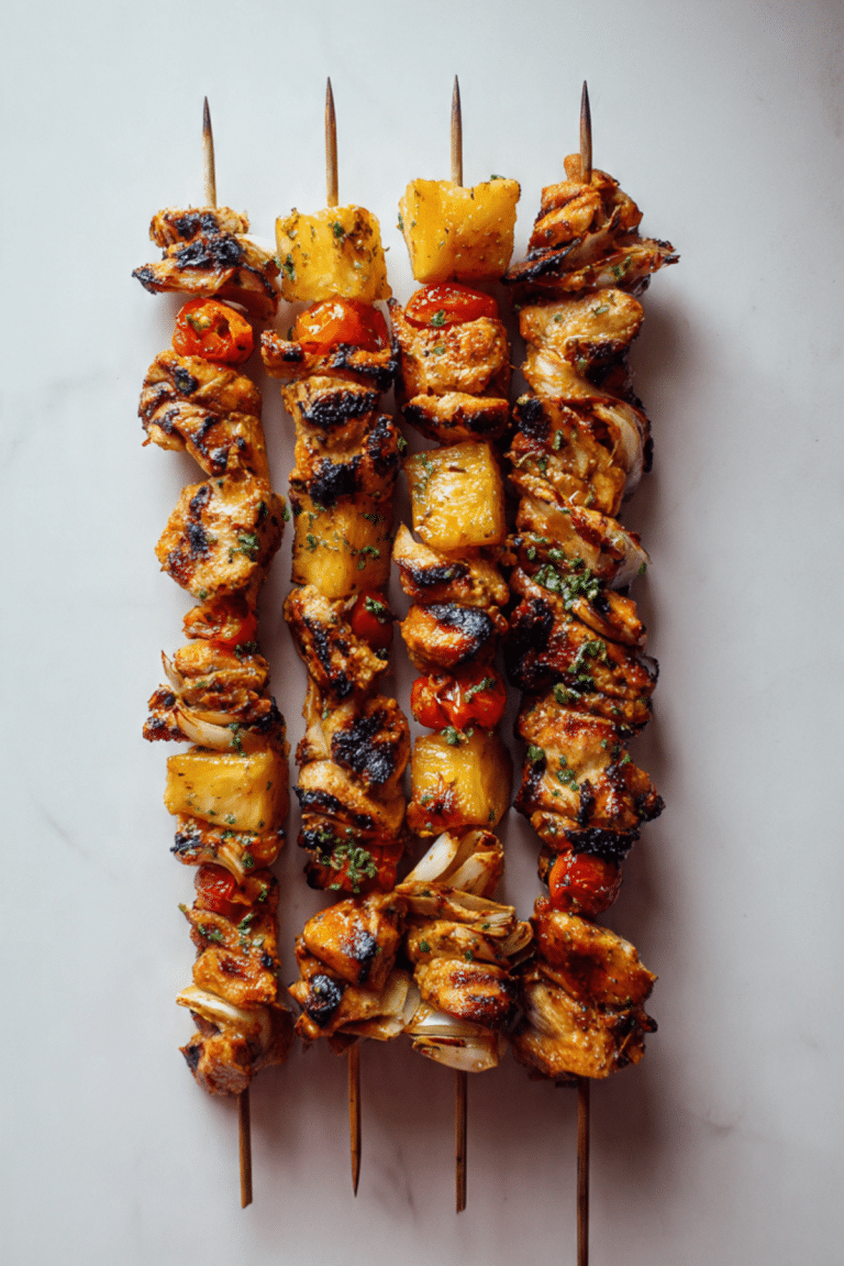 Spicy Pineapple and Jerk Chicken Skewers