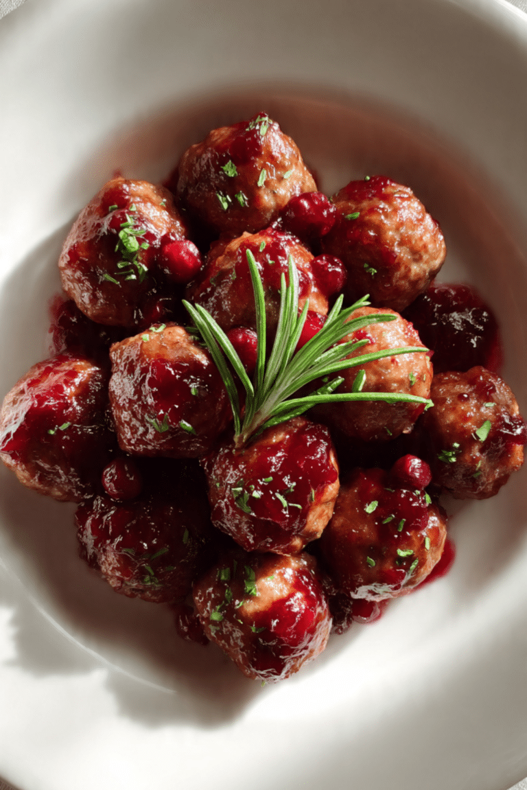 Quick Christmas Cranberry Chicken Meatballs