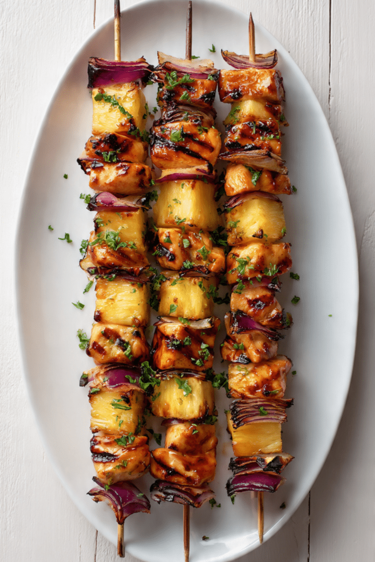 Grilled Pineapple Chicken Kebabs