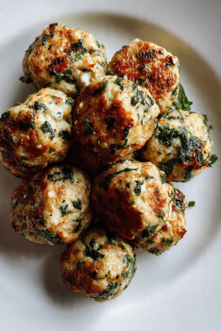 CHICKEN FETA SPINACH MEATBALLS
