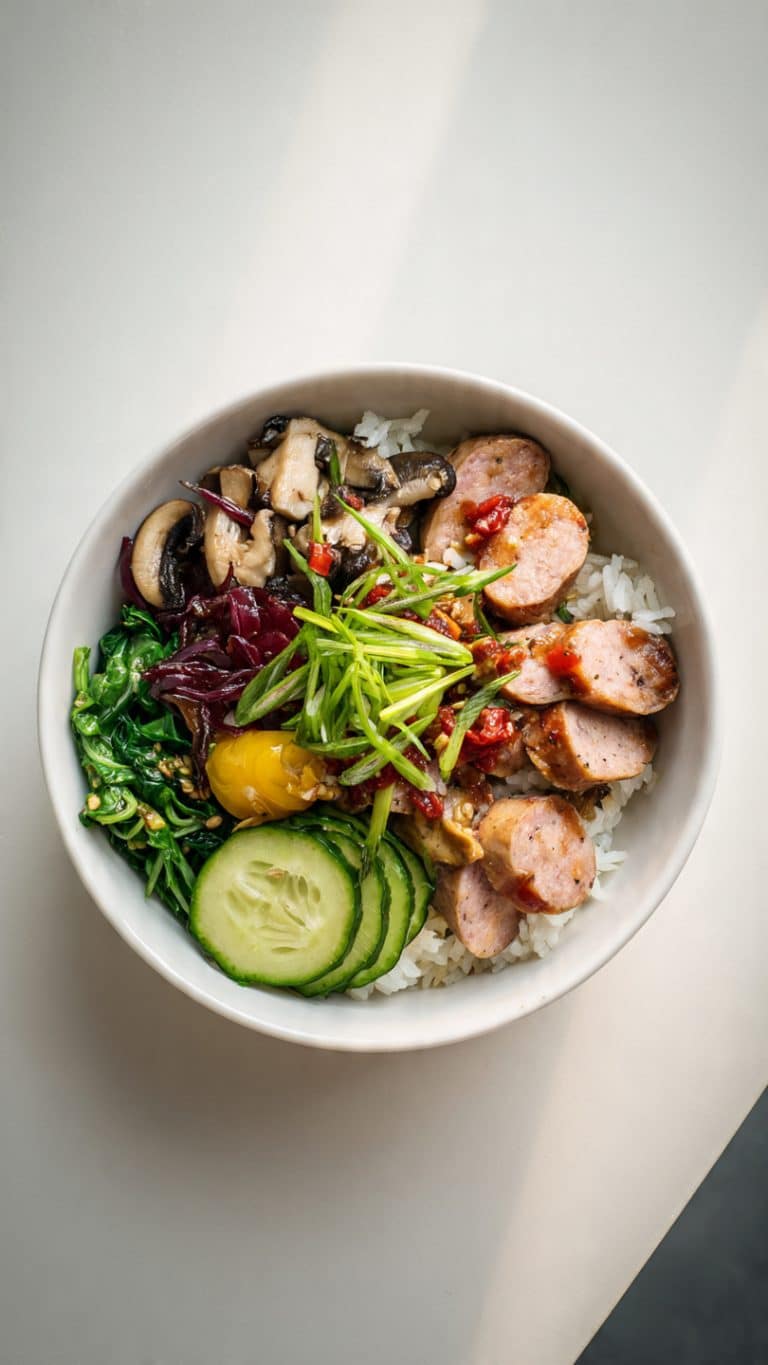 Chicken & Beef Sausage Rice Bowl