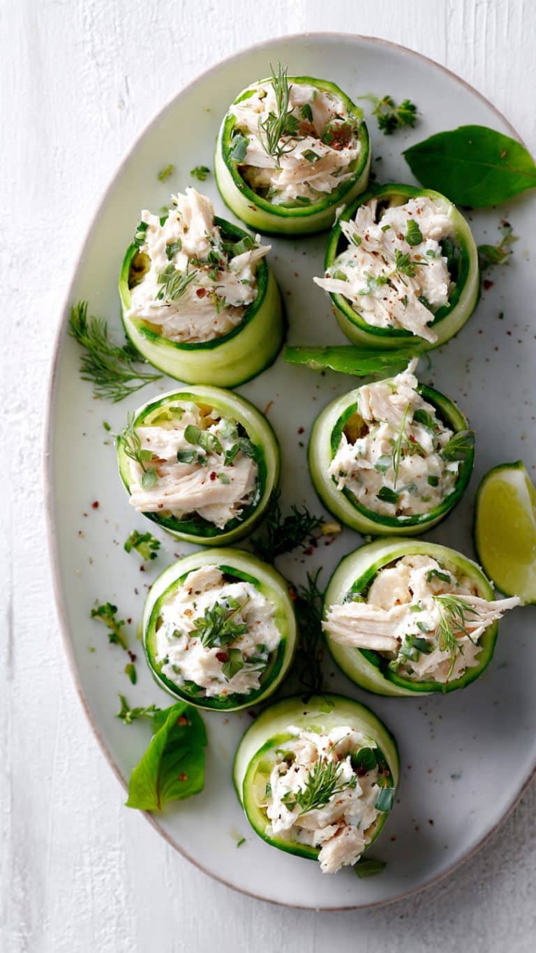 High Protein Chicken Salad Cucumber Rolls